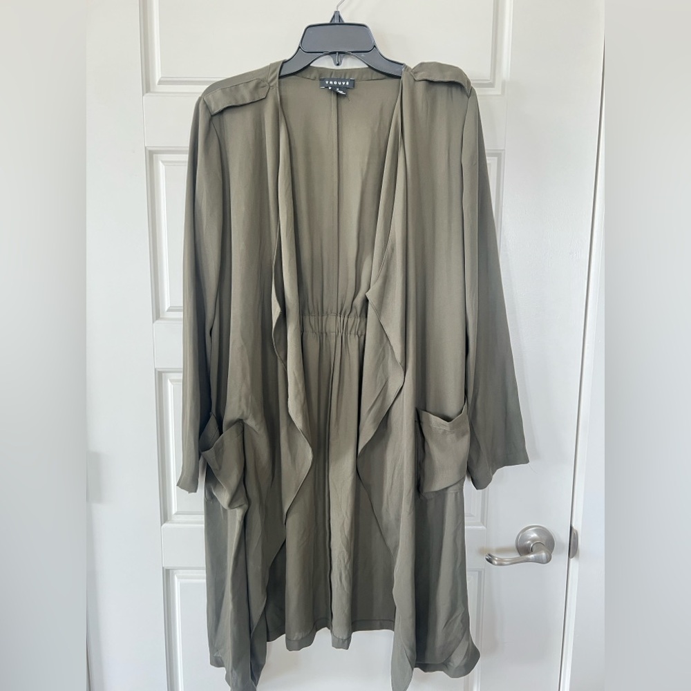 Olive green thin cardigan